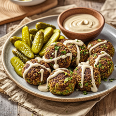 Falafel Ball w/Tahini & Pickles | 1pc (Min 5)