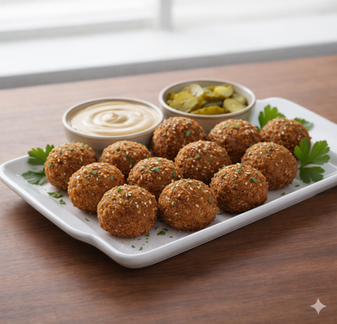 Falafel Ball w/Tahini & Pickles | 1pc (Min 5)